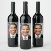米国のオバマ選大統領 ワインラベル (ボトル)