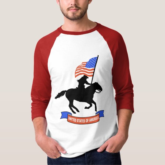 米国のカウボーイのワイシャツ Tシャツ (正面)