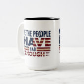 米国のカスタムエンブレムと動機を持つセラミックマグカップ ツートーンマグカップ (正面左)