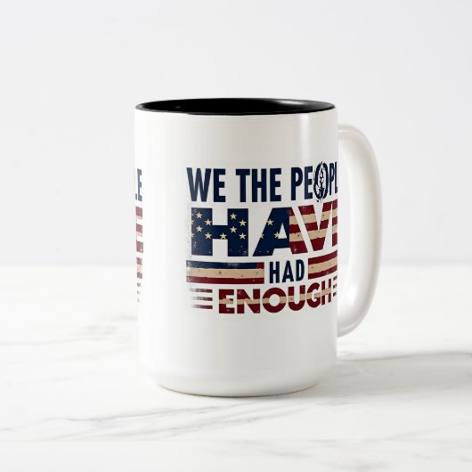 米国のカスタムエンブレムと動機を持つセラミックマグカップ ツートーンマグカップ (正面右)