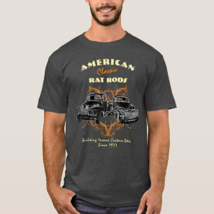 米国のクラシックネズミ棒狂人乗りトラック Tシャツ