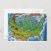 米国のクリスマスの地図 シーズンポストカード (正面/裏面)