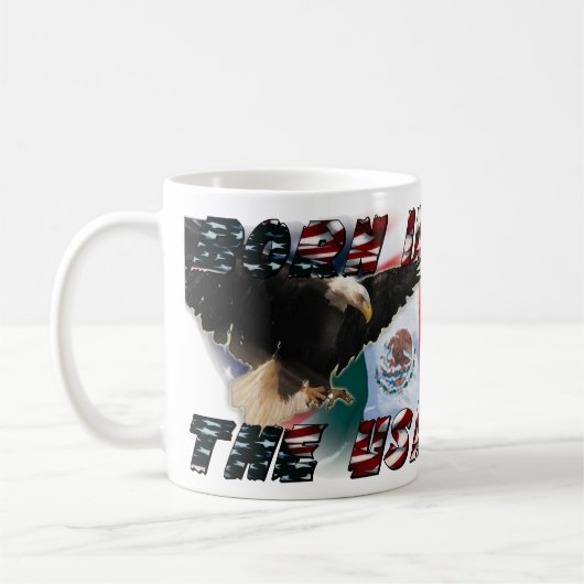 米国のコーヒーカップで生まれて下さい コーヒーマグカップ (左)