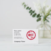 米国のゴム印のデザインの名刺で作られる 名刺 (スタンド正面)