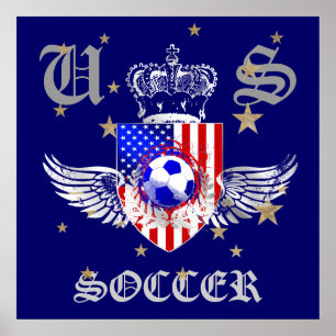 米国のサッカーの紋章付き外衣2012の2014の米国のスポーツ ポスター