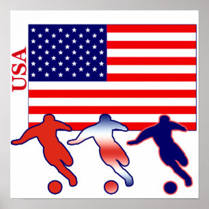 米国のサッカーの選手 ポスター