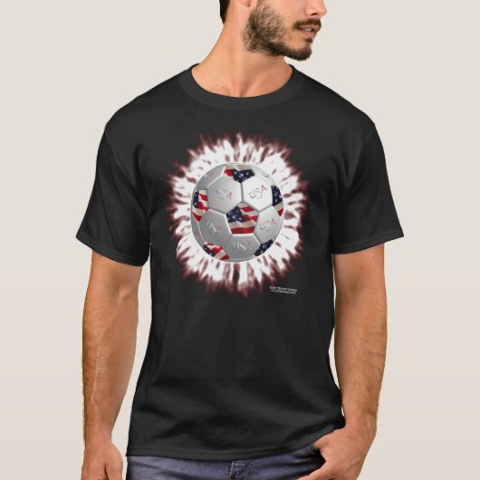 米国のサッカーのFlagballの男性着色されたワイシャツ Tシャツ (正面)