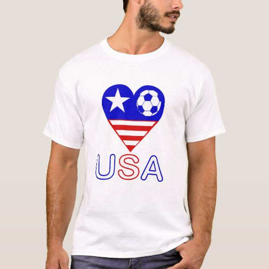 米国のサッカーをlove tシャツ (正面)