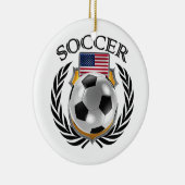 米国のサッカー2016ファンのギア セラミックオーナメント (右)