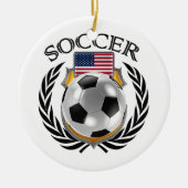米国のサッカー2016ファンのギア セラミックオーナメント (正面)