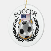 米国のサッカー2016ファンのギア セラミックオーナメント (左)