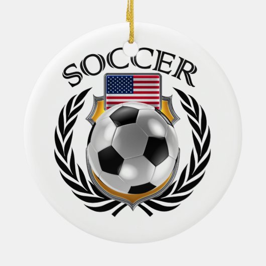 米国のサッカー2016ファンのギア セラミックオーナメント (裏面)