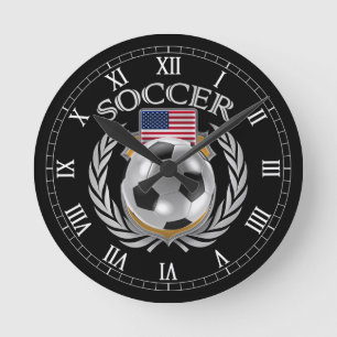 米国のサッカー2016ファンのギア ラウンド壁時計
