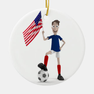 米国のサッカー セラミックオーナメント