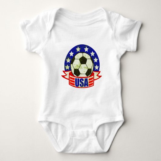 米国のサッカーFutbol ベビーボディスーツ (正面)