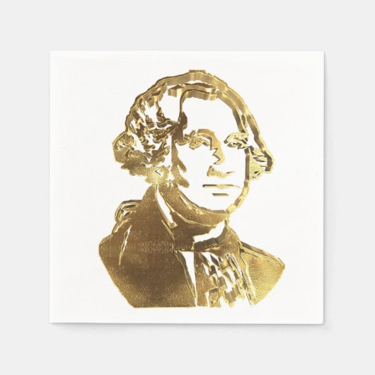 米国のジョージ・ワシントン・ゴールデンシック大統領 スタンダードカクテルナプキン (正面)