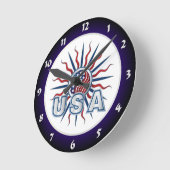 米国のスターバストの陰陽 ラウンド壁時計 (傾斜)