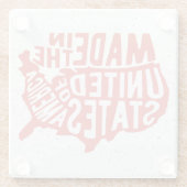 米国のタイポグラフィで作られる ガラスコースター (裏面)