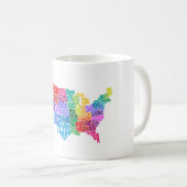米国のタイポグラフィの文字地図 コーヒーマグカップ (正面右)