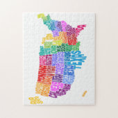 米国のタイポグラフィの文字地図 ジグソーパズル (縦)