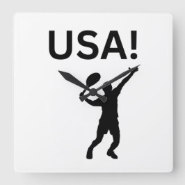 米国のテニス選手で、ボールにドットを使う スクエア壁時計