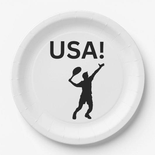 米国のテニス選手で、ボールにドットを使う ペーパープレート (正面)