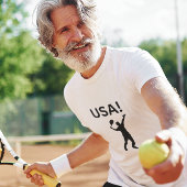 米国のテニス選手で、ボールにドットを使う Tシャツ