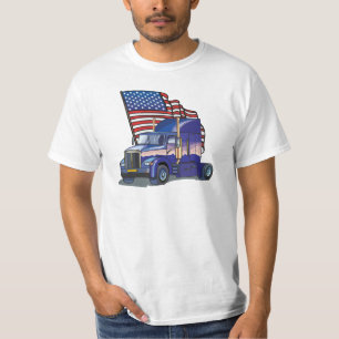 米国のトラックの運転手メンズ価値Tシャツ Tシャツ