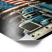 米国のトラック輸送用米国国旗 フォトプリント            (角)