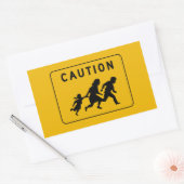 米国のトラフィック警告標識交差点での注意 長方形シール (封筒)