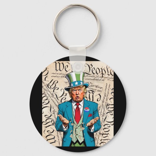 米国のトランプ憲法を読み直す必要がある キーホルダー (正面)