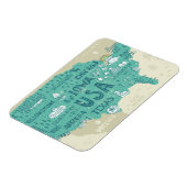 米国のドードルの地図 マグネット (左側)