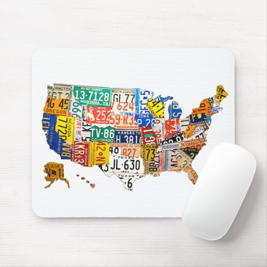 米国のナンバープレートの地図のマウスパッド マウスパッド (マウス)
