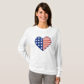 米国のハートの旗のTシャツ Tシャツ (正面フル)
