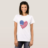 米国のハートの旗のTシャツ Tシャツ (正面フル)