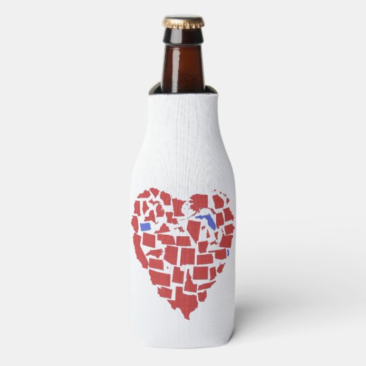 米国のハート州NJ PA FL in red ボトルクーラー (ボトル正面)