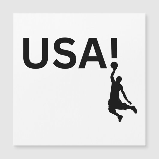 米国のバスケットボール選手 マグネット招待状 (正面)