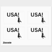 米国のバスケットボール選手 長方形シール (シート)