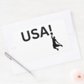 米国のバスケットボール選手 長方形シール (封筒)