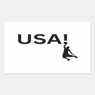 米国のバスケットボール選手 長方形シール