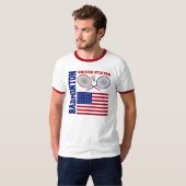 米国のバドミントン Tシャツ (正面フル)
