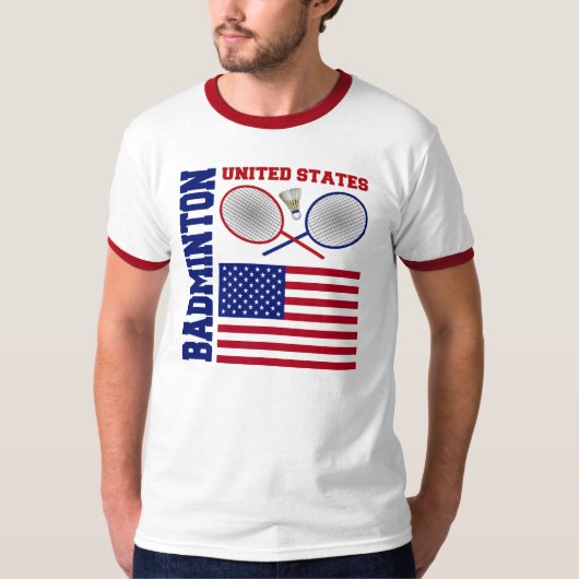 米国のバドミントン Tシャツ (正面)