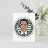 米国のバラク・オバマ大統領 ポストカード (スタンド正面)