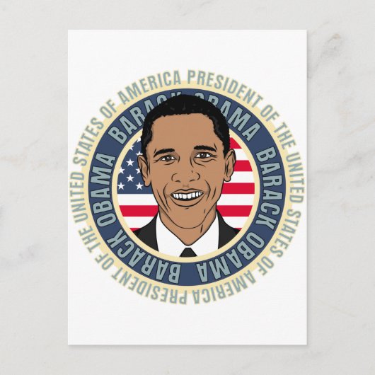 米国のバラク・オバマ大統領 ポストカード (正面)