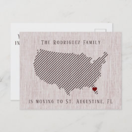 米国のバラリネンとハートの移動発表 案内ポストカード