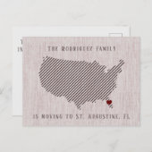 米国のバラリネンとハートの移動発表 案内ポストカード (正面/裏面)