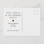 米国のバラリネンとハートの移動発表 案内ポストカード (裏面)