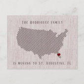 米国のバラリネンとハートの移動発表 案内ポストカード (正面)