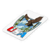 米国のパトリオットロゴ マグネット (左側)