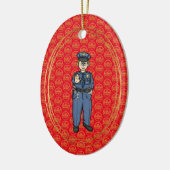 米国のパトロール縁どエージェントのクリスマス装飾 セラミックオーナメント (左)